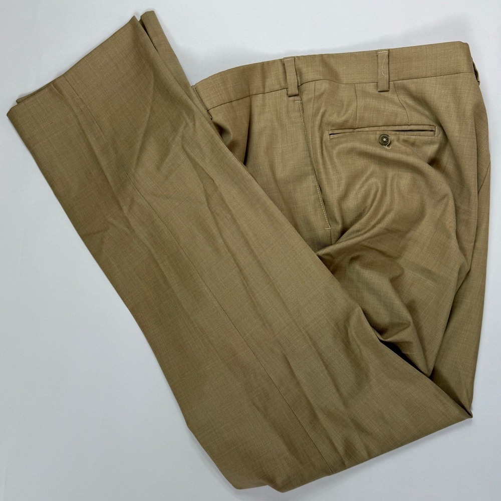 Vintage Jack Victor Riviera Mens 40x32 Loro Piana Wool Dress Pants Tan Khaki
